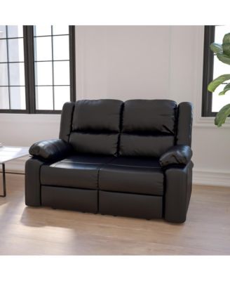 Bustle Back Loveseat With Two Built-In Recliners