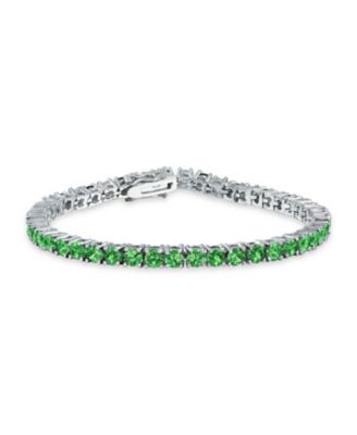 12 CTW 4 Prong Basket Set Solitaire Round Cubic Zirconia CZ Tennis Bracelet Prom 7.5 Inch