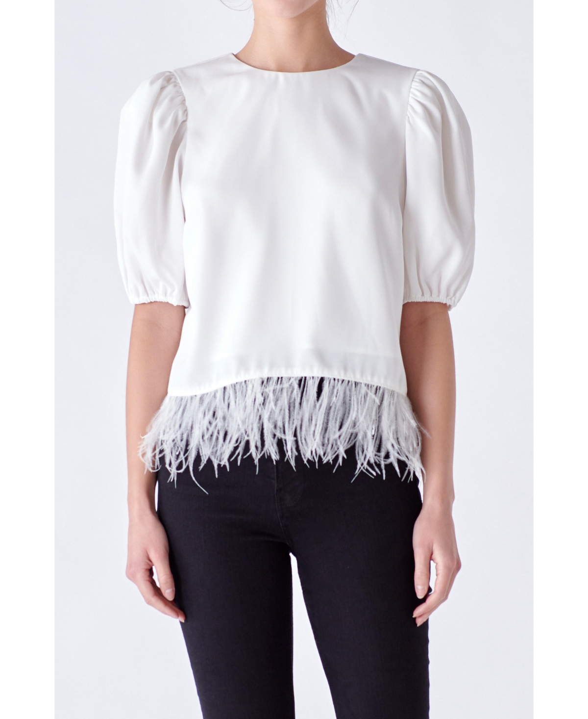 ENGLISH FACTORY WOMEN'S FEATHER EDGE TOP
