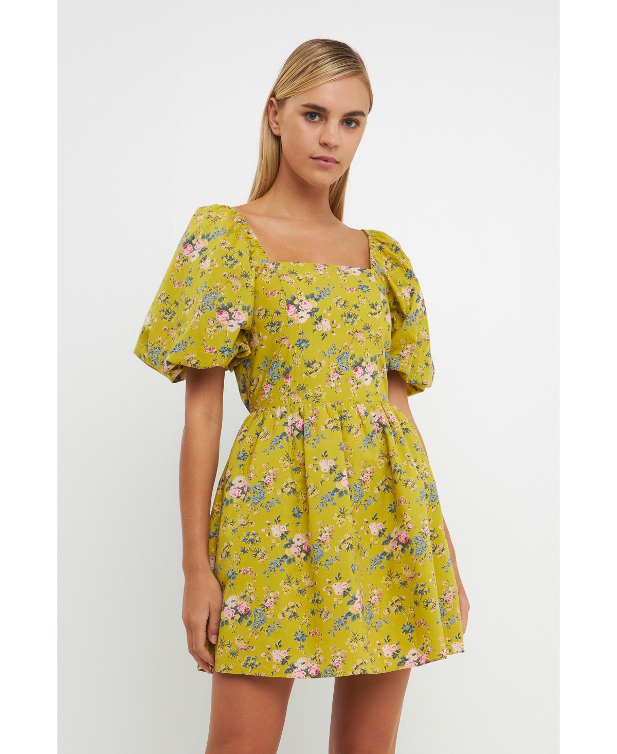 English Factory Women's Floral Back Cutout Mini Dress