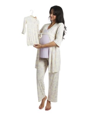 Maternity Analise During & After 5-Piece Maternity/Nursing Sleep Set