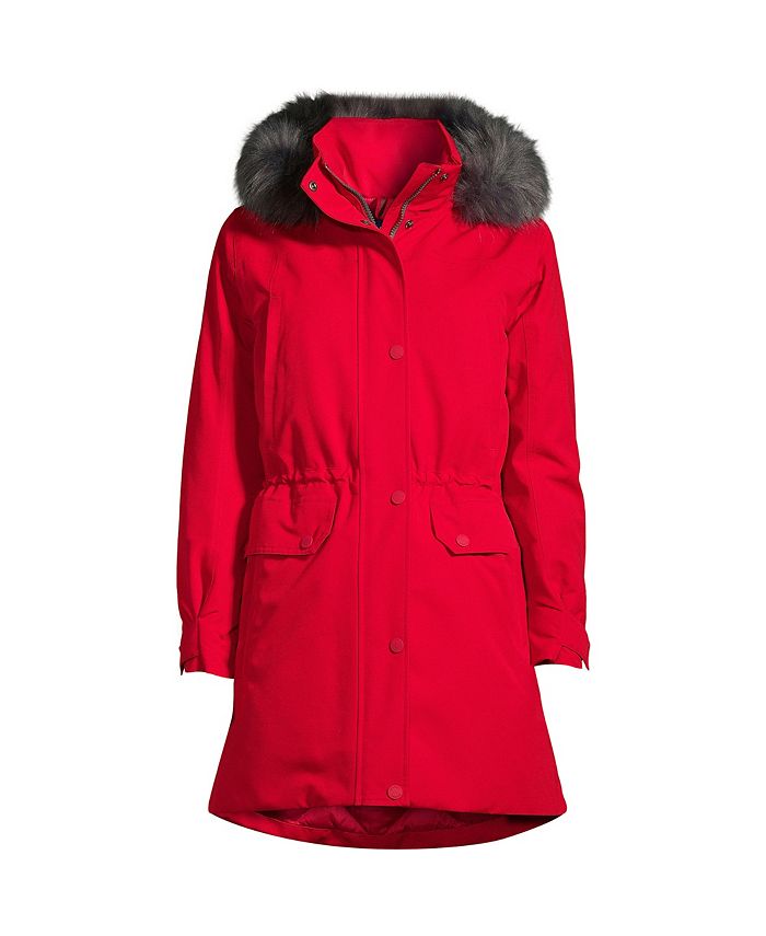 2000'S Lands' End Goose Down Parka, Women's, Size L Nylon black type Vintage Second Hand