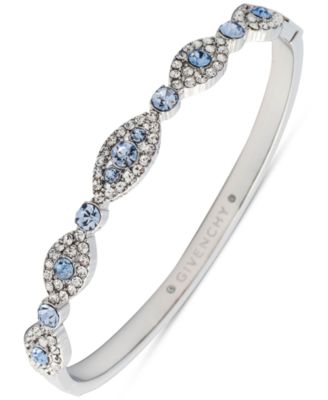 ブレスレット Givenchy Silver Tone Crystal Stone Bangle Bracelet GIVENCHY SILVER TONE GREEN CRYSTALS BANGLE BRACELET WITH
