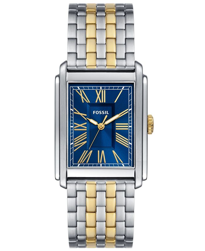 Fossil Men s Carraway Three Hand Two Tone Stainless Steel Watch