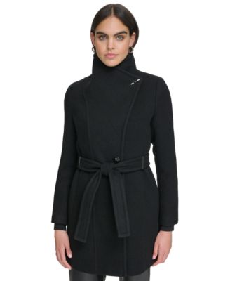 Women's Asymmetrical Belted Wrap Coat