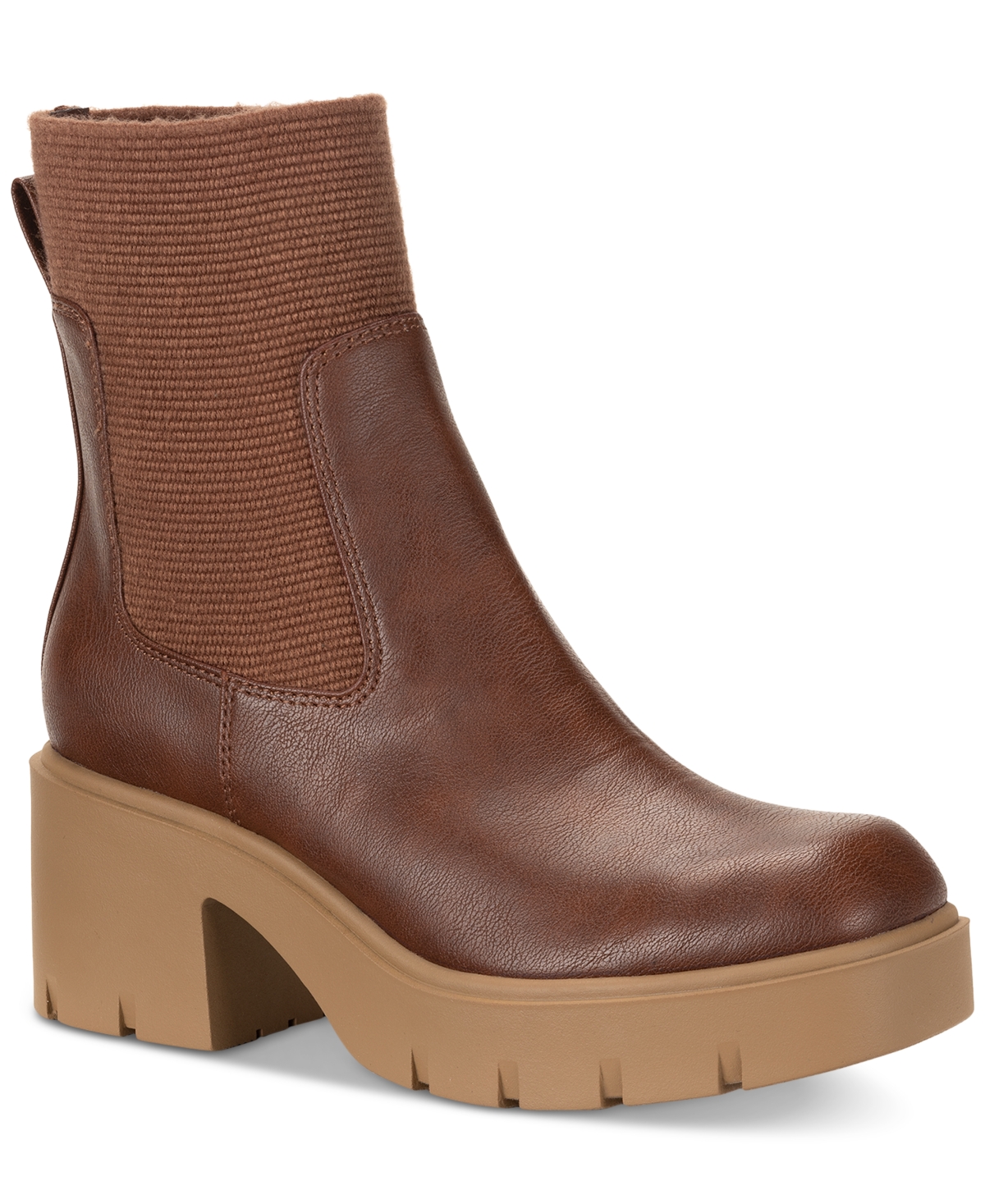 Sun + Stone Verityy Pull-on Lug Chelsea Boots, Created For Macy's In Walnut