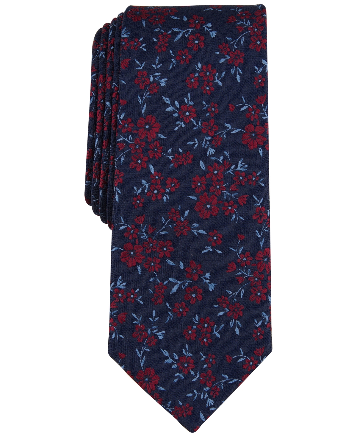 Men's Kelso Floral Tie, Created for Macy's - Burgundy