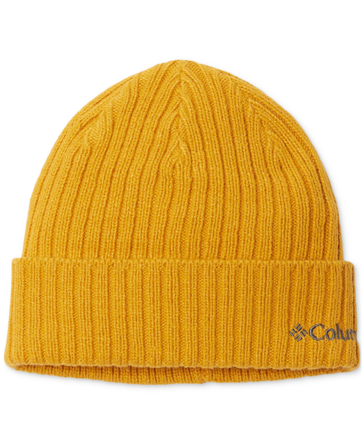 Columbia Men's Ribbed-knit Embroidered Logo Watch Cap In Raw Honey