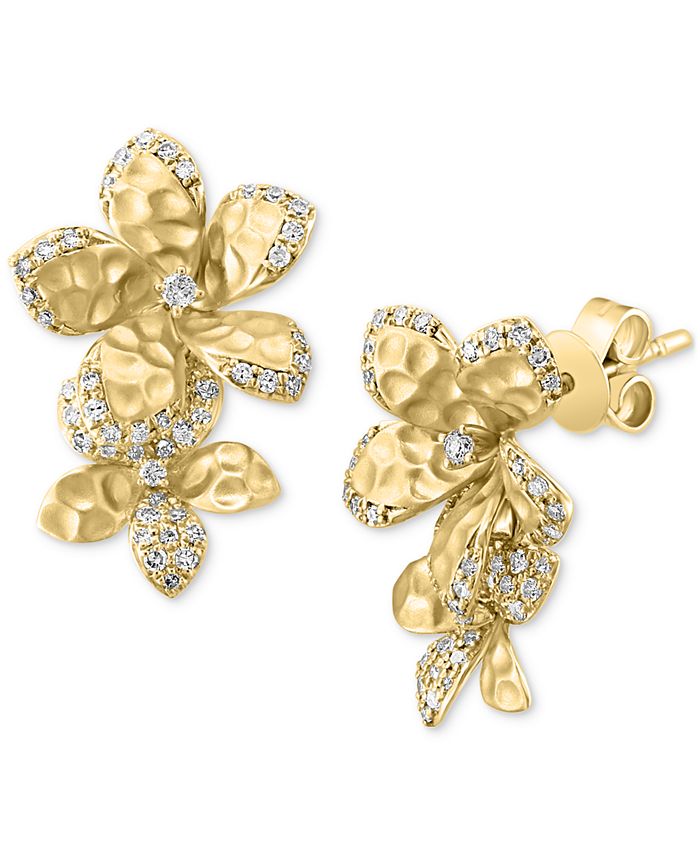 EFFY Collection EFFY® Diamond Flower Drop Earrings (3/8 ct. t.w.) in