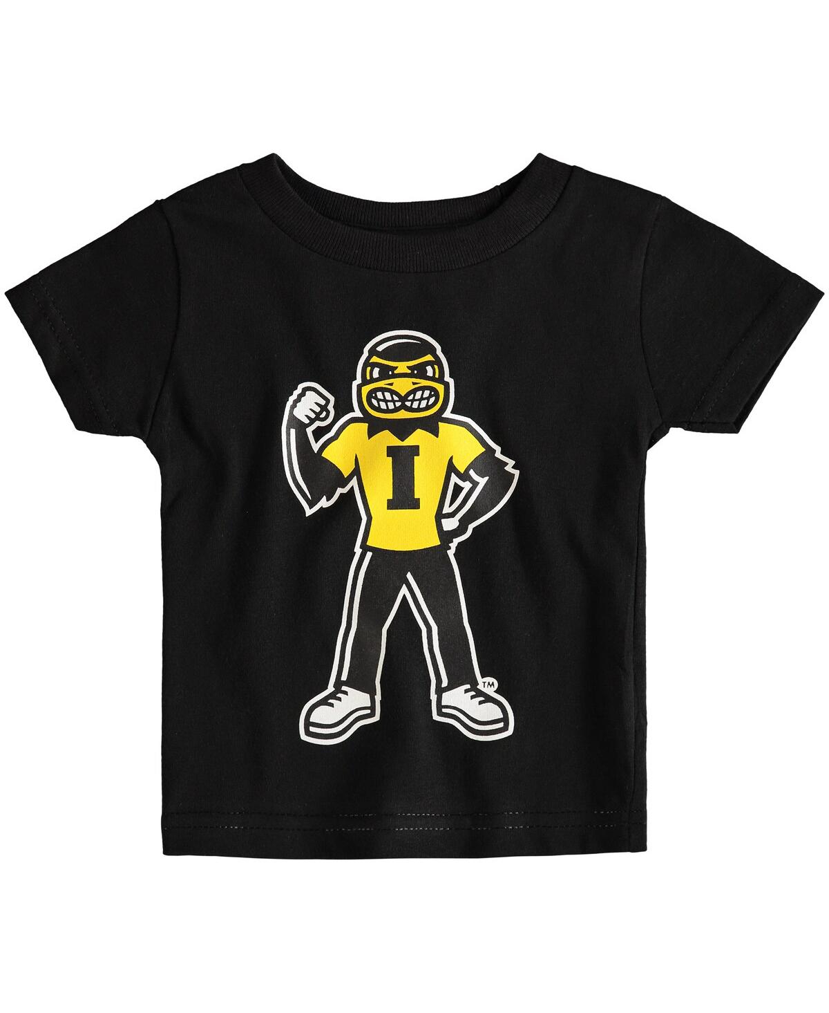 Two Feet Ahead Babies' Infant Boys And Girls Black Iowa Hawkeyes Big Logo T-shirt