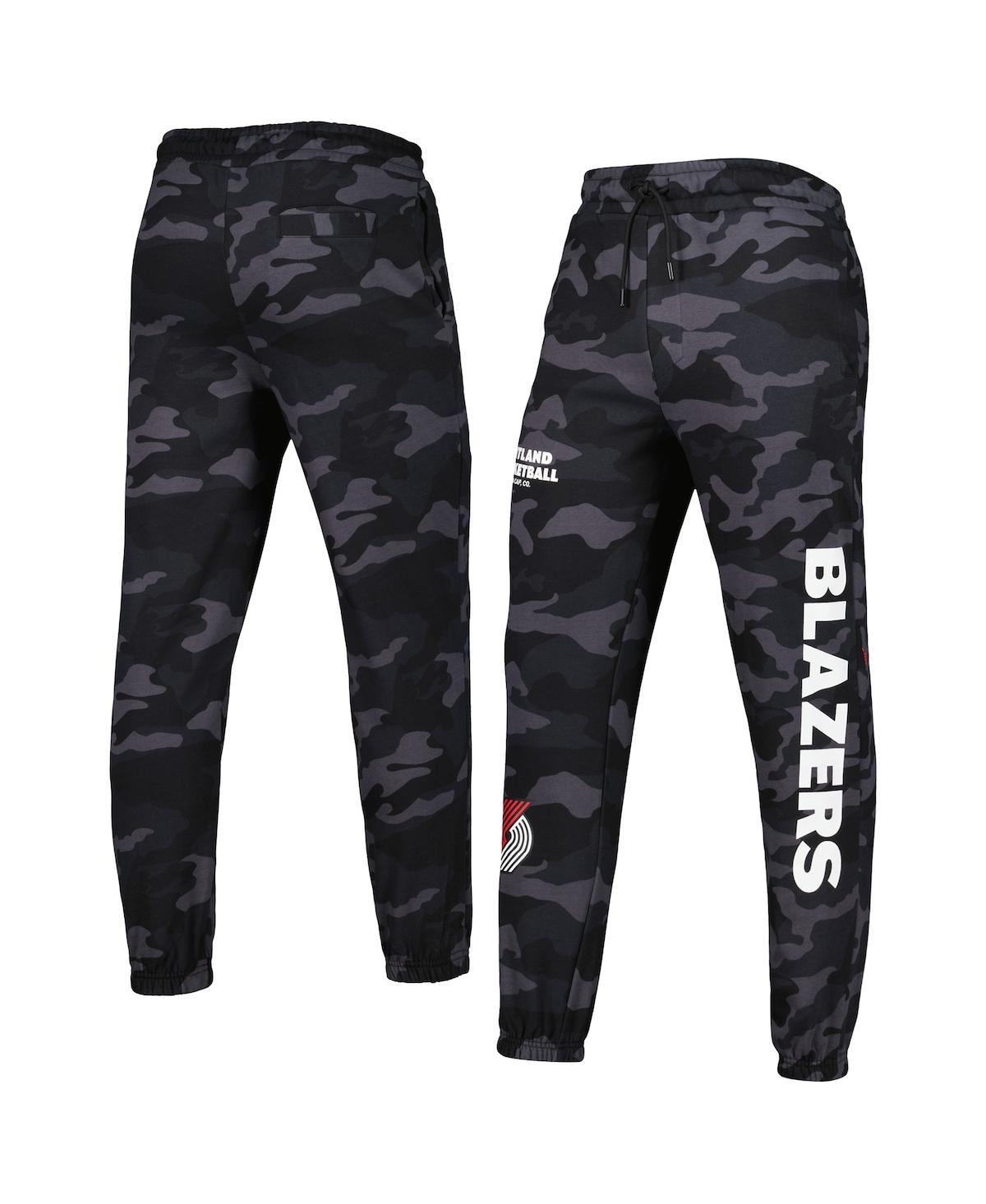 NEW ERA MEN'S NEW ERA BLACK, CAMO PORTLAND TRAIL BLAZERS TONAL JOGGERS 