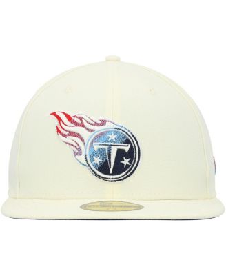 Men's Cream Tennessee Titans Chrome Color Dim 59FIFTY Fitted Hat