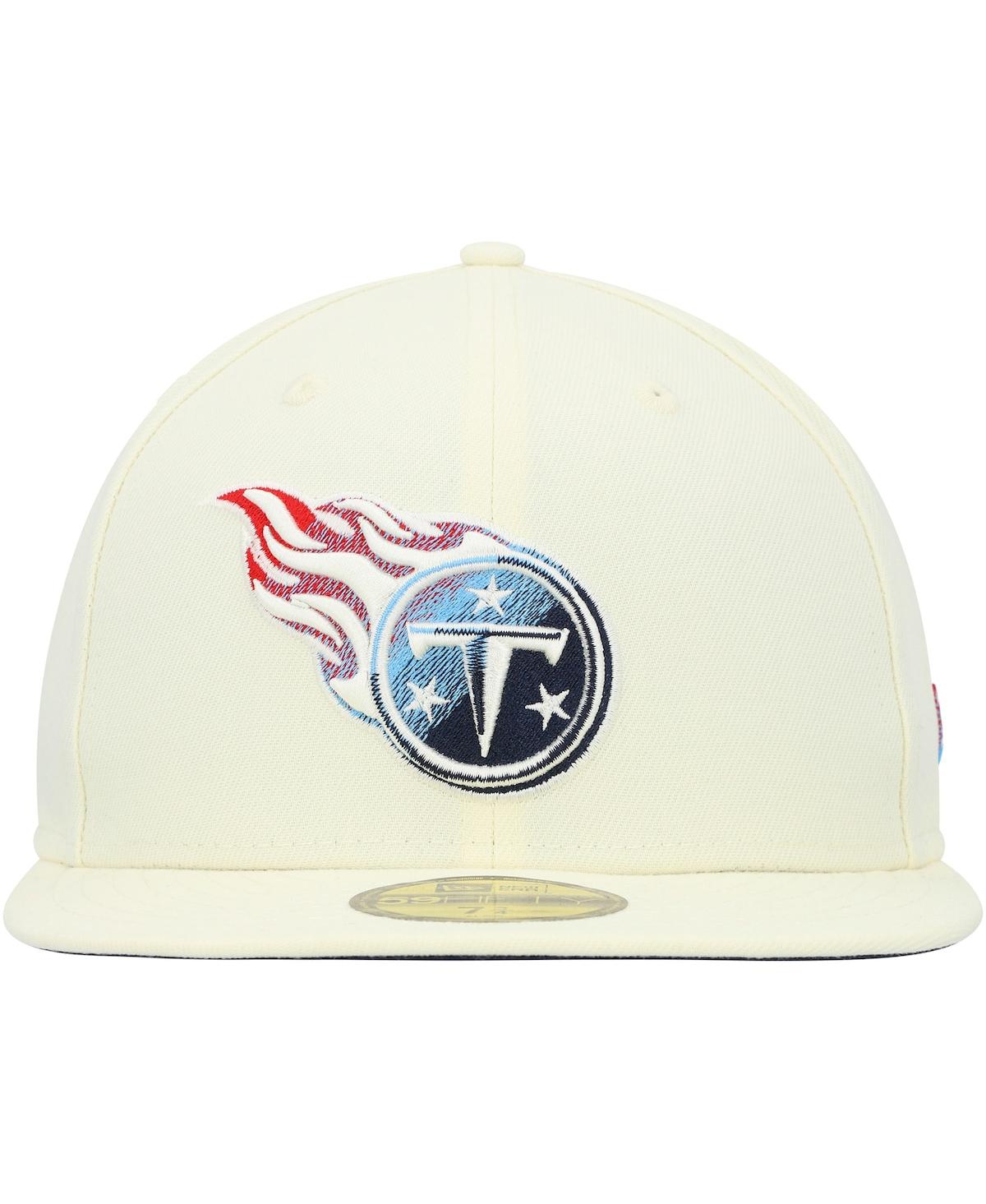 Men's New EraTennessee Titans Chrome Color Dim 59FIFTY Fitted Hat - Cream