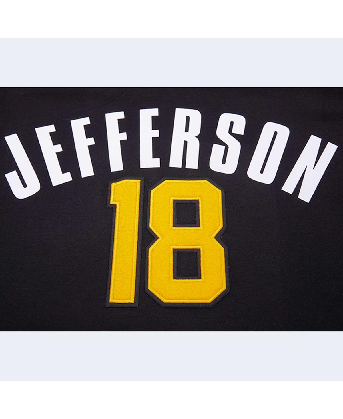 Pro Standard Men's  Justin Jefferson Black Minnesota Vikings Player Name And Number Pullover Hoodie In Black
