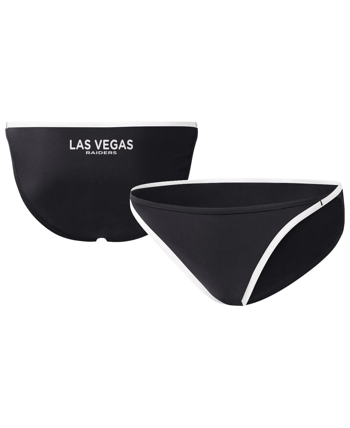 G-III 4HER BY CARL BANKS WOMEN'S G-III 4HER BY CARL BANKS BLACK LAS VEGAS RAIDERS PLAY ACTION BIKINI BOTTOM 