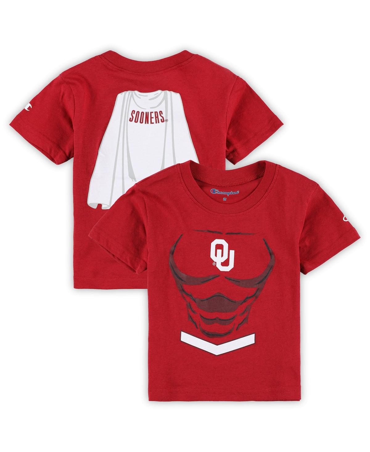 Shop Champion Toddler Boys And Girls  Crimson Oklahoma Sooners Super Hero T-shirt