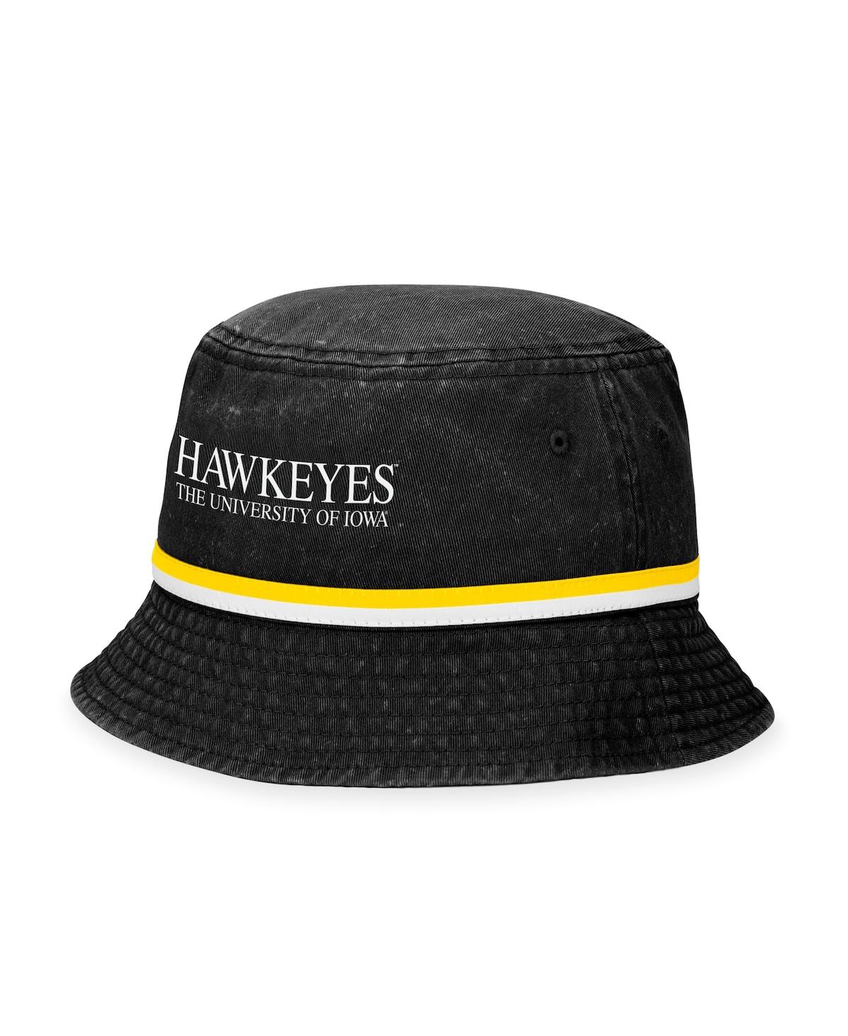 Shop Top Of The World Men's  Black Iowa Hawkeyes Ace Bucket Hat