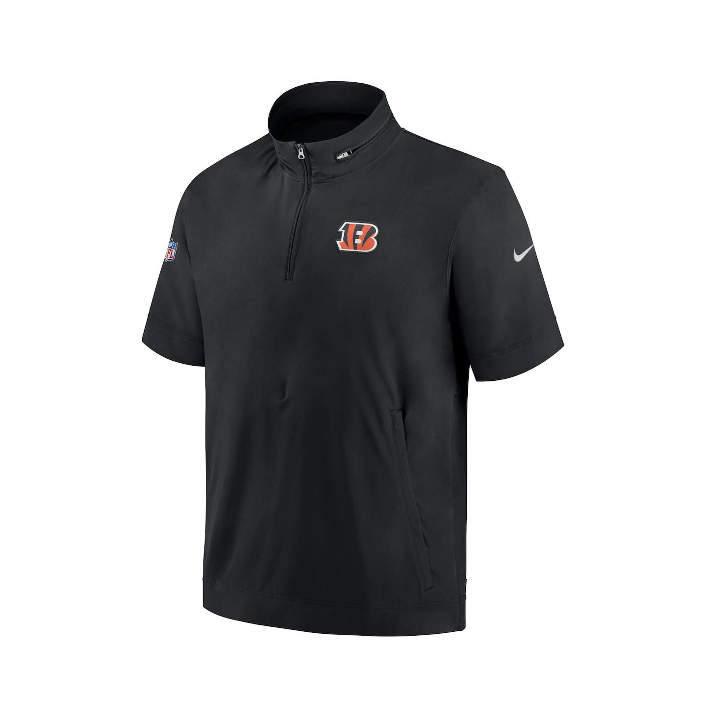 Мужская куртка Nike Black Cincinnati Bengals Sideline Coach Short Sleeve Quarter-Zip — фото 4