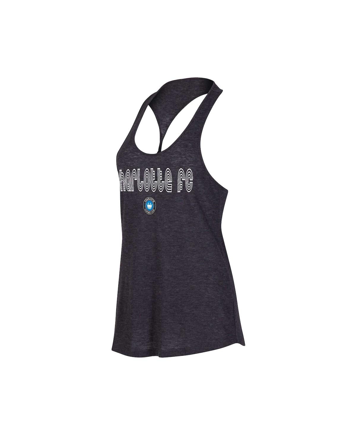 Women's Concepts Sport Heather Charcoal Charlotte Fc Radiant Twist Back Scoop Neck Tank Top - Heather Charcoal