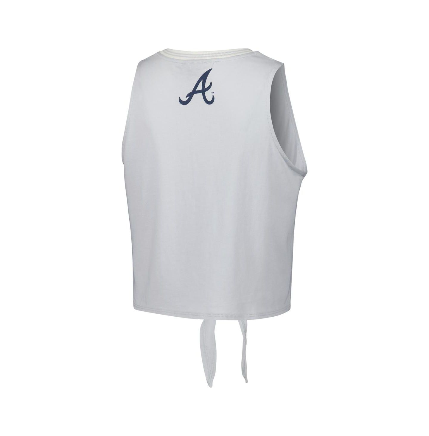 Женский топ The Wild Collective Gray Atlanta Braves Twisted Tie Front — фото 4