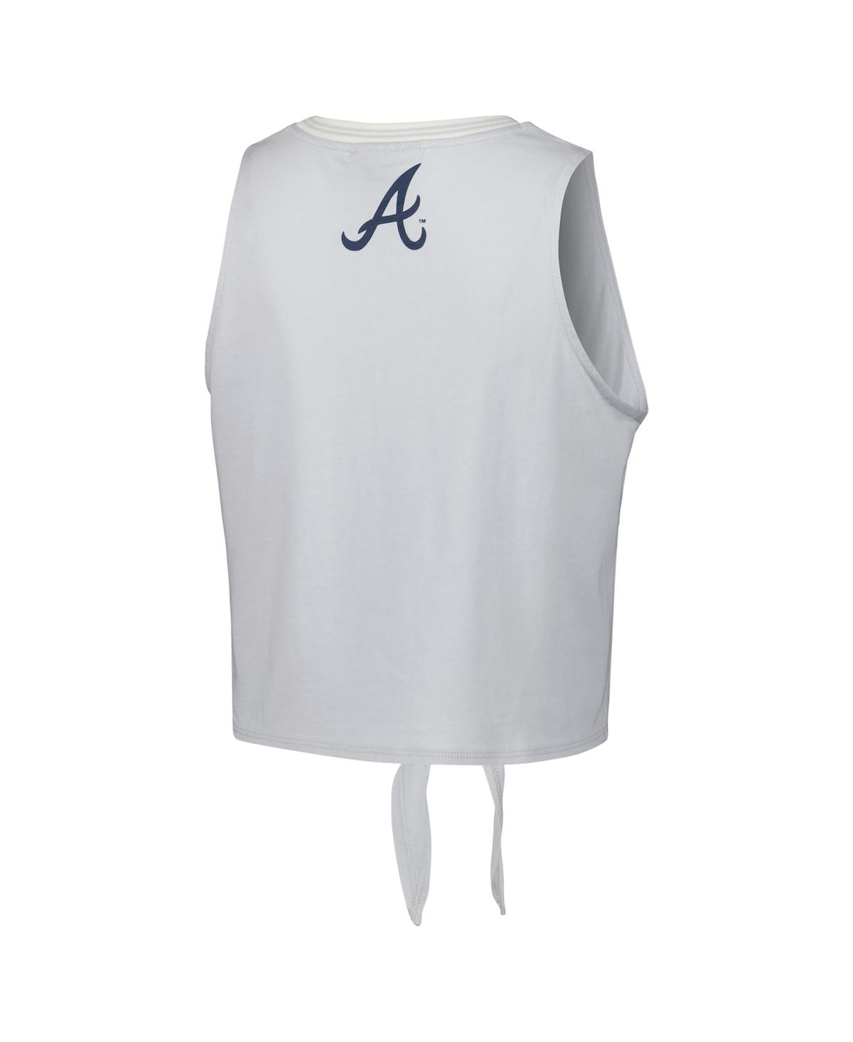 Shop The Wild Collective Women's  Gray Atlanta Braves Twisted Tie Front Tank Top