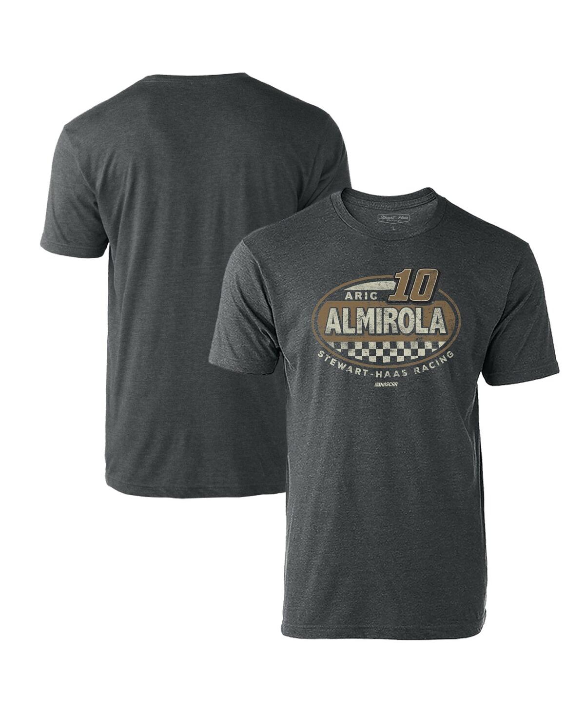 Stewart-haas Racing Team Collection Men's  Heathered Charcoal Aric Almirola Vintage-like Rookie T-shi