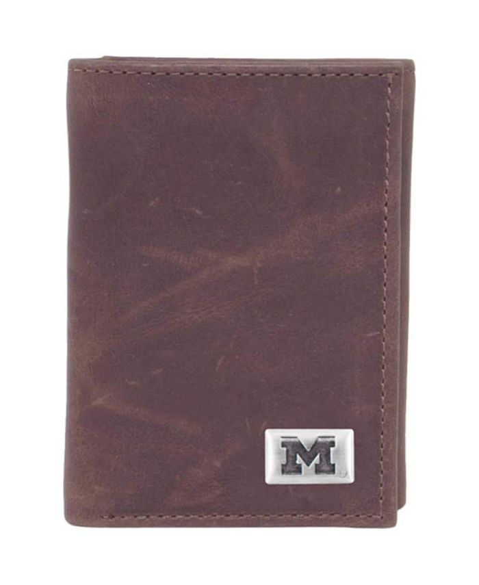 Eagles Wings Men's Michigan Wolverines Leather Trifold Wallet with ...