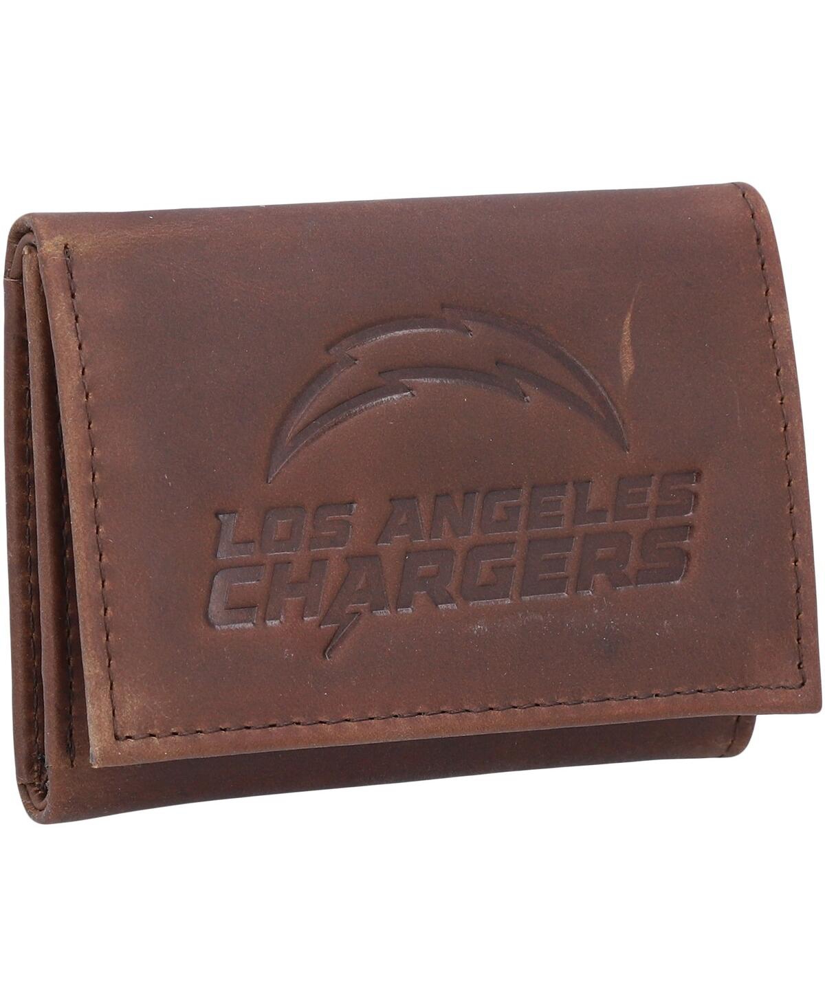 Evergreen Enterprises Men's Los Angeles Chargers Leather Team Tri-fold Wallet In Brown
