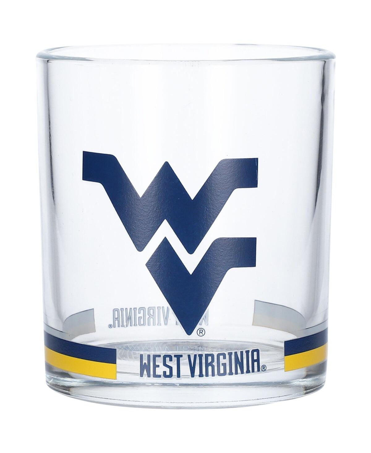 Memory Company West Virginia Mountaineers 10 oz Banded Rocks Glass In Clear