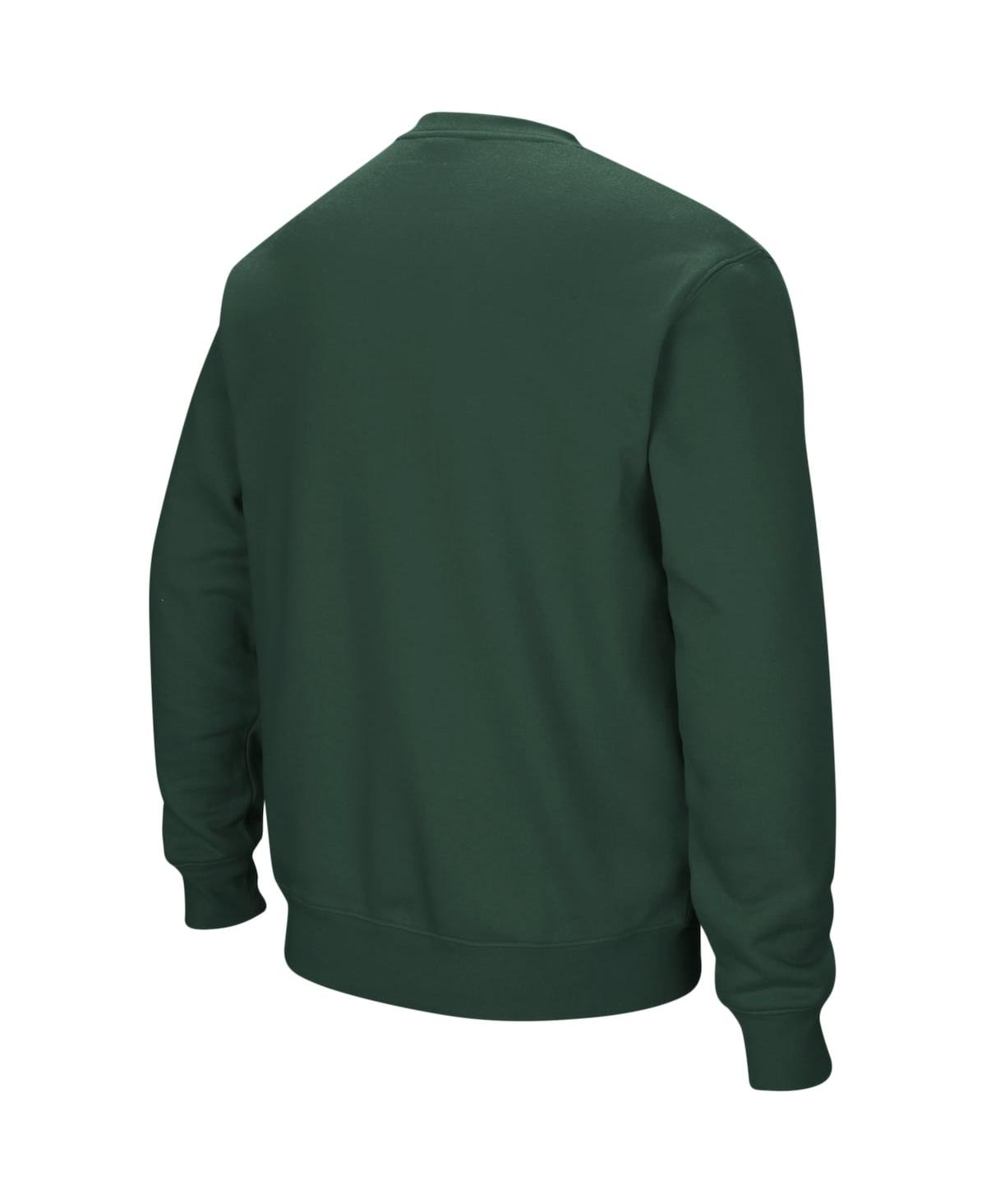 Shop Colosseum Men's  Green Ndsu Bison Arch & Logo Crew Neck Sweatshirt
