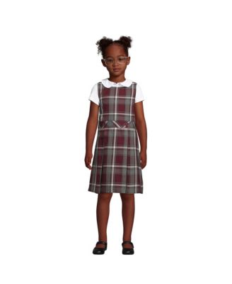 School Uniform Girls Plaid Jumper Top of Knee