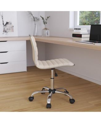Amelie Home Office Chair Ergonomic Executive Ribbed Low Back Armless Computer Desk Chair - Base, Frame & Border