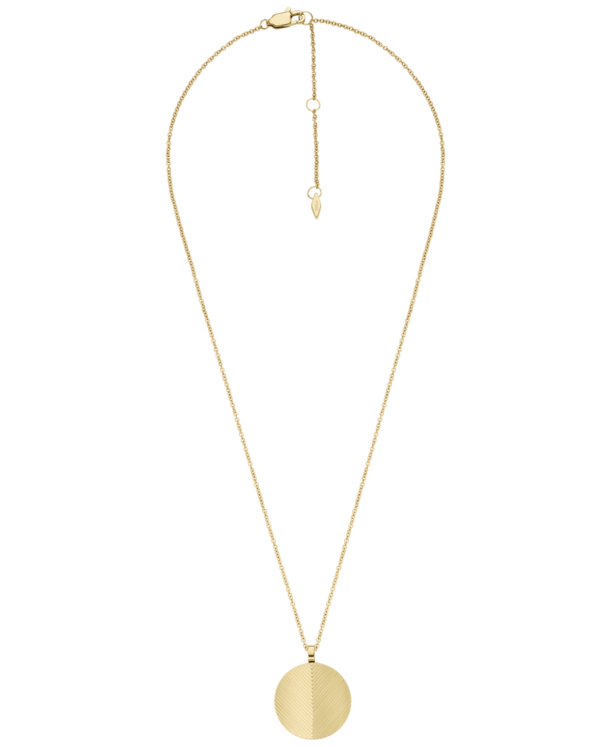 Fossil Harlow Linear Texture Gold-tone Stainless Steel Chain Necklace