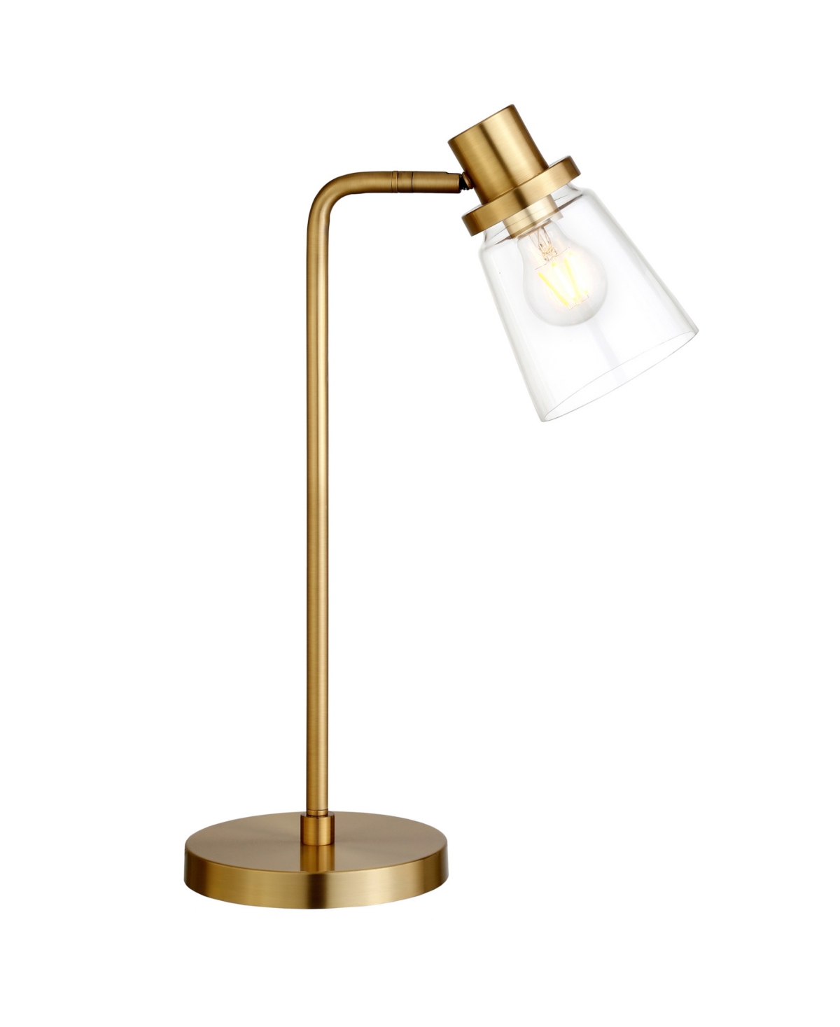 Hudson & Canal Granville 21" Glass Shade Tall Table Lamp In Brass