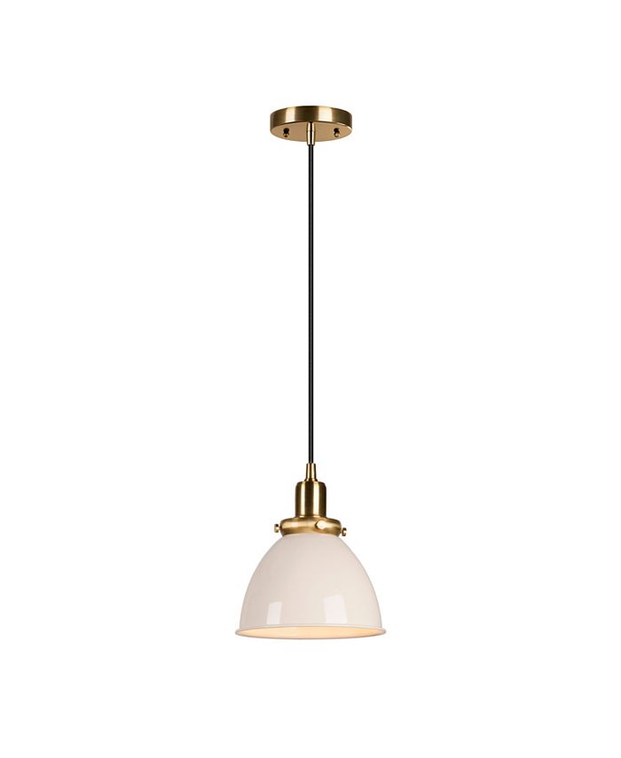 Hudson & Canal Madison 8 Metal Shade Wide Pendant - White