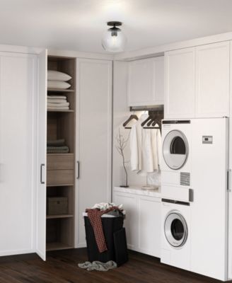 Bartlett 9" Glass Shade Wide Semi Flush Mount