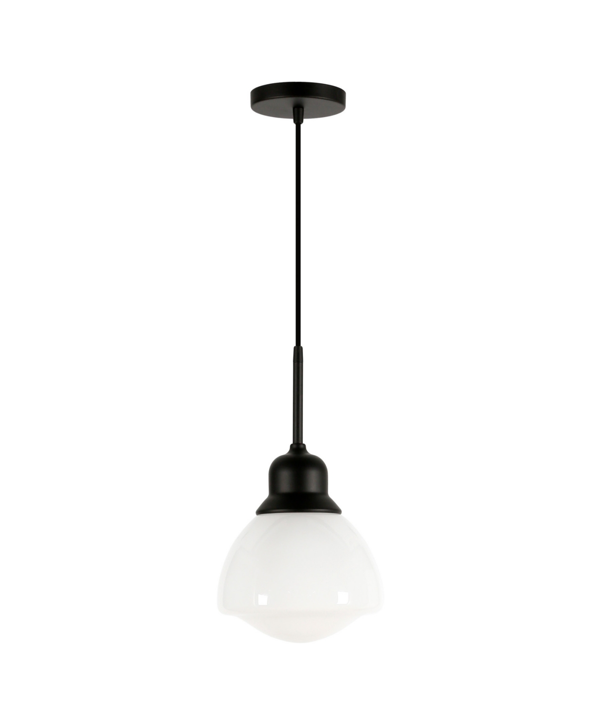 Hudson & Canal Brooks 8.12" Glass Shade Wide Pendant In Blackened Bronze