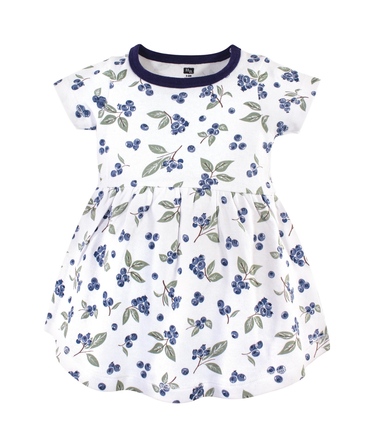 Hudson Baby Baby Girls Cotton Short-Sleeve Dresses 2pk,- Blueberries