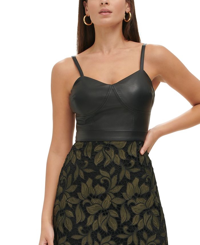 Guess lace fit sale and flare dress