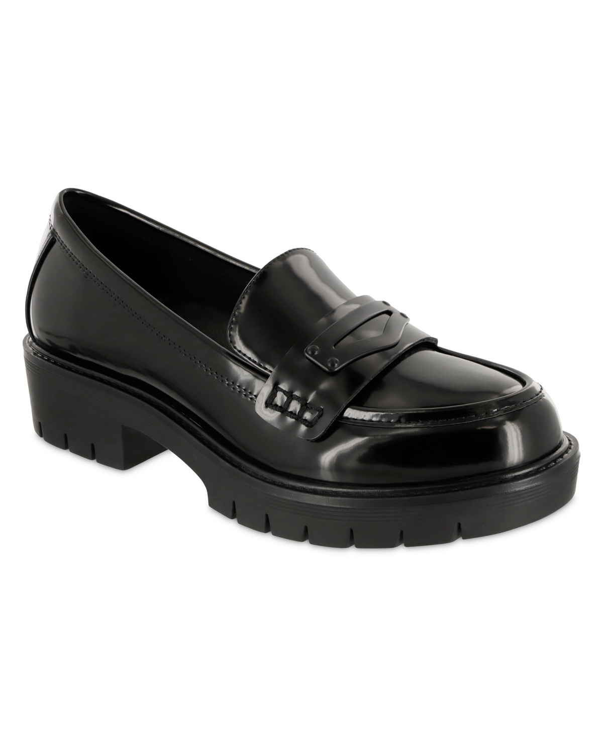 Shop Mia Women's Nelcy Round-toe Lug Sole Loafers In Black