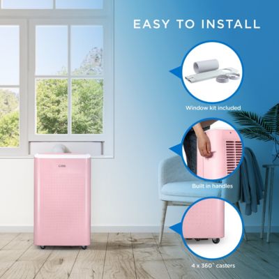 Portable Air Conditioner, Dehumidifier & Fan, Portable AC 9,000 BTU Bedroom AC & Covers up to 400 Sq. Ft., Wifi Enabled,Pink