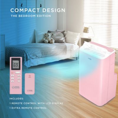 Portable Air Conditioner, Dehumidifier & Fan, Portable AC 9,000 BTU Bedroom AC & Covers up to 400 Sq. Ft., Wifi Enabled,Pink