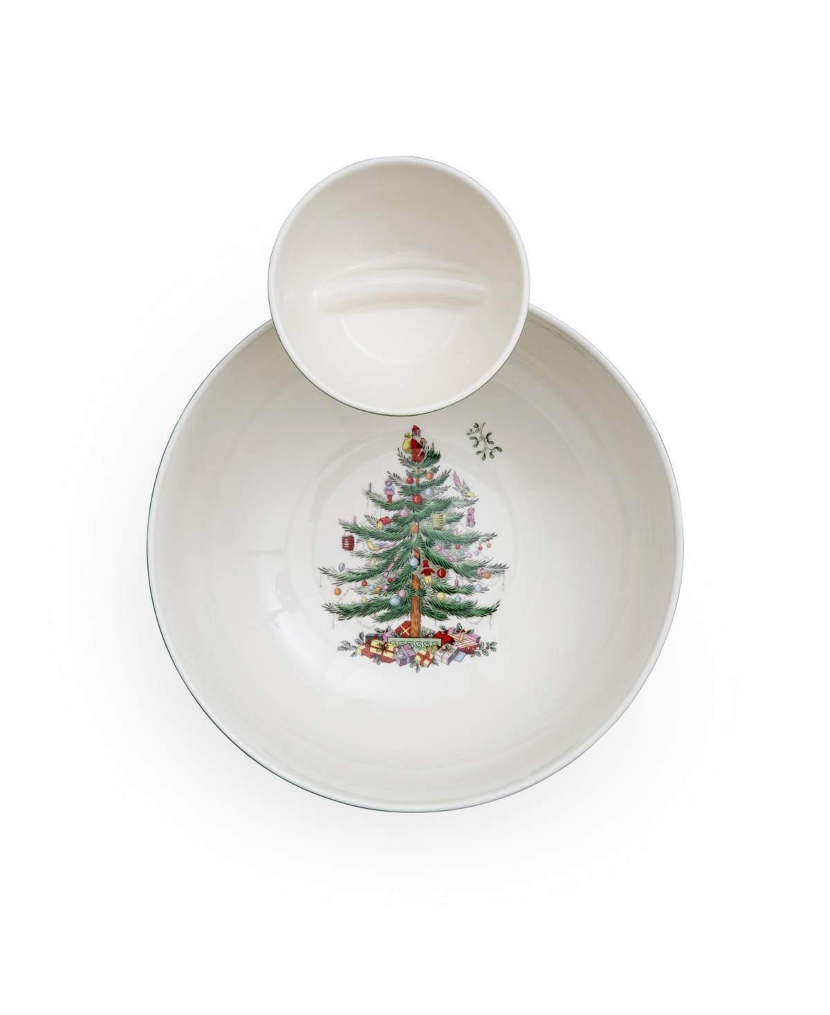 Spode Christmas Tree Polka Dot Tiered Chip & Dip Set