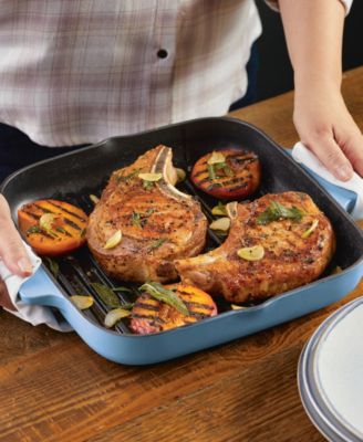 Enameled Cast Iron, 11" Square Grill Roasting Pan