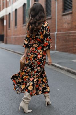 Women's Wrap Jacket Maxi Dress