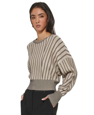 Maglione Donna DKNY Con Maniche Dolman E Stampa Tigre, Vestibilità Rilassata, Tessuto Leggero