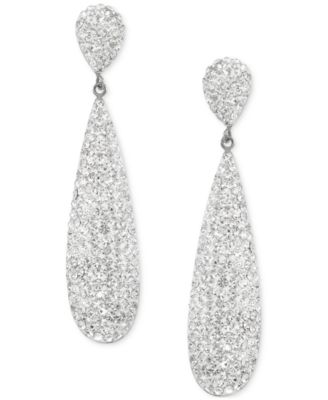 Crystal Pav&eacute; Elongated Drop Earrings
