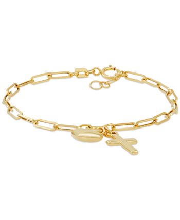 7.5 Six Heart Dangling Charm Bracelet in 14K Yellow Gold - Sam's Club