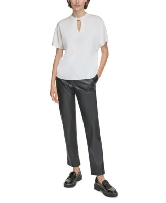 Calvin Klein - Petite Short-Sleeve Keyhole Top