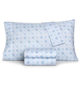 Martha Stewart Collection - Holiday Printed Microfiber 4-Pc. Sheet Set, Queen, Created for Macy's